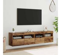 vidaXL Gabinetes de pared para TV 2 uds. Madera Vieja
