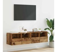 vidaXL Gabinetes de pared para TV 2 uds. Madera Vieja