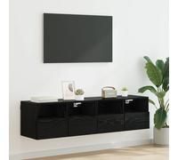 vidaXL Gabinetes de pared para TV 2 uds. Roble Negro