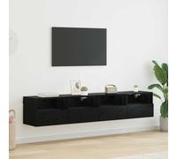 vidaXL Gabinetes de pared para TV 2 uds. Roble Negro