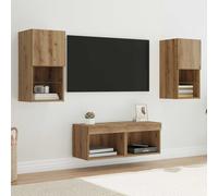 vidaXL Gabinetes de pared para TV 4 uds. Roble artisan