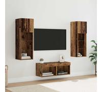 vidaXL Gabinetes de pared para TV 4 uds. Roble artisan