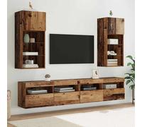 vidaXL Gabinetes para TV Montados en la Pared 2 uds. Madera vieja