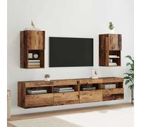 vidaXL Gabinetes para TV Montados en la Pared 2 uds. Madera vieja