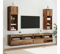 vidaXL Gabinetes para TV Montados en la Pared 2 uds. Madera vieja