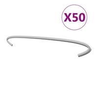 vidaXL 50x Ganchos de Gaviones Colgador Separador Cestas Malla Pared Jardín Patio al Aire Libre Decoración Conector Acero Galvanizado 30 cm