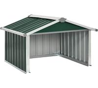 vidaXL Garaje para cortacéspedes, 92x97x63 cm, acero galvanizado, color verde