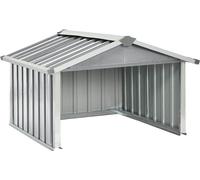 vidaXL. Garaje para cortacéspedes, 92x97x63 cm, acero galvanizado, gris