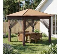 vidaXL Gazebo con 4 Paredes Laterales 2,6 x 2,6 m Beige y Marrón