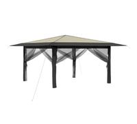 vidaXL Gazebo con 4 Paredes Laterales 4 x 4 m Crema y Antracita