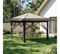 vidaXL Gazebo con 4 Paredes Laterales Crema y Antracita
