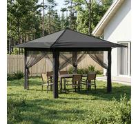 vidaXL Gazebo con 4 Paredes Laterales Gris Claro y Antracita