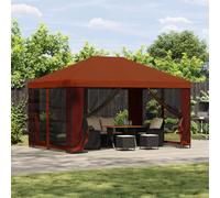 vidaXL Gazebo con paredes laterales 4 x 3 m Terracota
