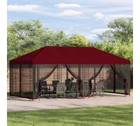 vidaXL Gazebo con paredes laterales 6 x 3 m Burdeos Poliéster y Acero