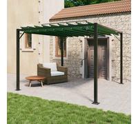 vidaXL Gazebo con techo ajustable 3 x 3 x 2,14 m Verde Tela y Aluminio