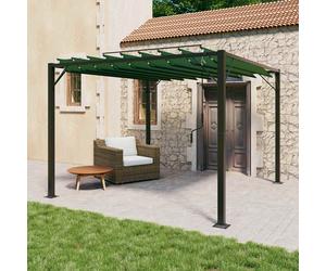 vidaXL Gazebo con techo ajustable 3 x 3 x 2,14 m Verde Tela y Aluminio