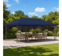 vidaXL Gazebo de Jardín 6 x 3 m Azul Poliéster y Acero 190 gsm
