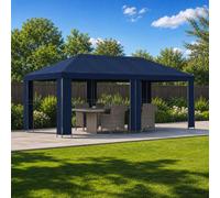 vidaXL Gazebo de Jardín 6 x 3 m Azul Poliéster y Acero 190