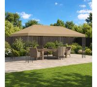 vidaXL Gazebo de Jardín 6 x 3 m Beige Poliéster y Acero 190 gsm