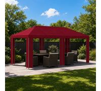 vidaXL Gazebo de Jardín 6 x 3 m Burdeos Poliéster y Acero 190 gsm