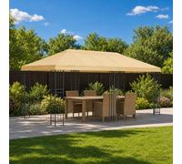 vidaXL Gazebo de Jardín 6 x 3 m Crema Poliéster y Acero 190 gsm