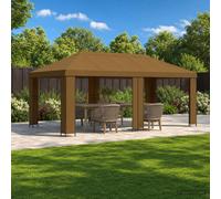 vidaXL Gazebo de Jardín 6 x 3 m Gris topo Poliéster y Acero 190 gsm