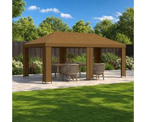 vidaXL Gazebo de Jardín 6 x 3 m Gris topo Poliéster y Acero 190 gsm
