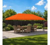 vidaXL Gazebo con paredes laterales 6 x 3 m Naranja Poliéster y Acero