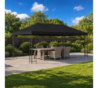 vidaXL Gazebo de Jardín 6 x 3 m Negro Poliéster y Acero 190 gsm
