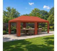 vidaXL Gazebo de Jardín 6 x 3 m Terracota Poliéster y Acero 190 gsm