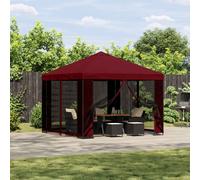 vidaXL Gazebo de jardín con paredes laterales 3 x 3 m Burdeos