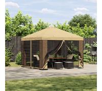 vidaXL Gazebo de jardín con paredes laterales 3 x 3 m Crema
