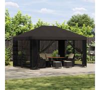 vidaXL Gazebo de jardín con paredes laterales 4 x 3 m Gris antracita