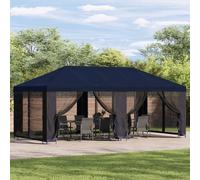 vidaXL Gazebo de jardín con paredes laterales 6 x 3 m Azul