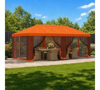 vidaXL Gazebo de jardín con paredes laterales 6 x 3 m Naranja