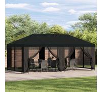 vidaXL Gazebo de jardín con paredes laterales 6 x 3 m Negro
