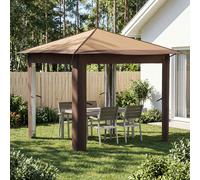 vidaXL Gazebo sin Pared Lateral 2,6 x 2,6 m Beige y Marrón