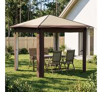 vidaXL Gazebo sin Pared Lateral 2,6 x 2,6 m Crema y marrón