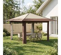 vidaXL Gazebo sin Pared Lateral Crema y marrón