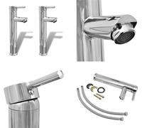 vidaXL Grifo de baño mezclador, 2 unidades, cromo - Grifo mezclador para baño - Grifos mezcladores para baño - Grifo para lavabo - Grifos para lavabo