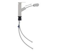 vidaXL Grifo de lavabo de baño función extraíble plateado 157x172 mm