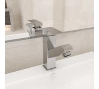 vidaXL Grifo de lavabo de baño función extraíble plateado 157x172 mm