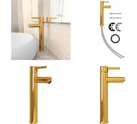 vidaXL Grifo de lavabo dorado, 12x30 cm - Grifo para lavabo - Grifos para lavabo - Grifo - Grifos
