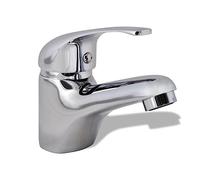 vidaXL Grifo para lavabo monomando cromado de metal