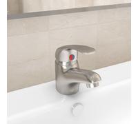 vidaXL Grifo mezclador de lavabo plateado 13x10 cm