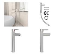 vidaXL Grifo mezclador para baño, color plateado, 12x30 cm - Grifo para lavabo - Grifos para lavabo - Grifo - Grifos