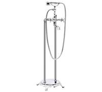 vidaXL Grifo para Bañera de Pie de Acero Inoxidable Fontanería Piezas Herramientas Accesorios Bricolaje Estilo Moderno Funcional Plateado 99.5cm