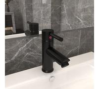 vidaXL Grifo para lavabo de baño acabado negro 130x176 mm