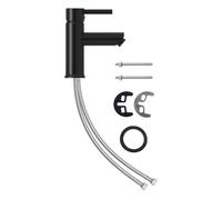 vidaXL Grifo para lavabo de baño acabado negro 130x176 mm