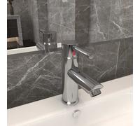 vidaXL Grifo para lavabo de baño acabado plateado 130x176 mm